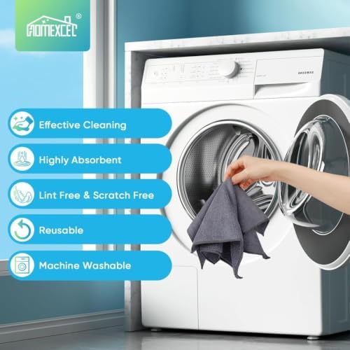 HOMEXCEL Grey Microfiber Cleaning Cloth, Microfiber Towels for Car, 12 Pack - Image 6
