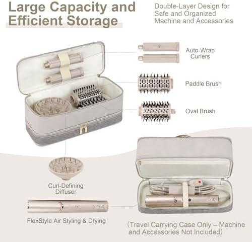 BAGCRAZY Travel Case for Shark FlexStyle & Dyson Airwrap, Gray and Beige - Image 2