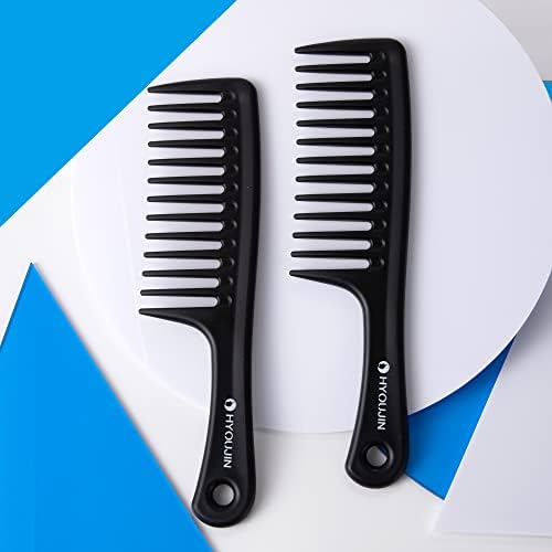 HYOUJIN Two Set Large Wide Tooth Comb Detangling Wet or Dry Combs for Shower, Hair Styling Brush for Natural, Curly, Long Hair for Women and Men - Image 7