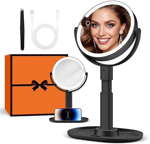 B Beauty Planet Makeup Mirror, Double-Sided Lighted Magnifying Mirror 30X by BBeautyPlanet