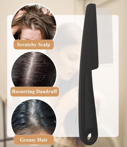 Dandruff Comb Removal 0.5mm Metal Fine Tooth Scalp Detox Hair Care Tool 1PC - Image 5
