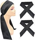 Wig Grip Band Soft Satin Scarf Fashion Headbands for Lace Frontal Wigs Fixing Makeup Sports Yoga Facial (2 Pcs, Black) by YTBYT