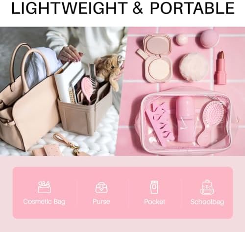 RHOS Mini Hair Brush for Women,Men and Kids-Travel Size Hair Brush for Purse, Pocket,backpack,Mini Detangler for All Hair Types (1 Pack-Pink) - Image 3