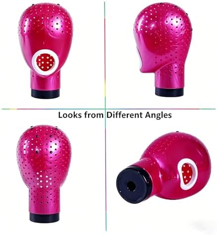 Maxsirui Wig Head Stand - Fresh Holder With Mannequin for Drying and Styling Hair, Scalp Cap Net, Dryer With Holes (Pink) - Image 2