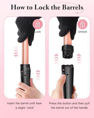 BESTOPE PRO 5 in 1 Curling Iron, Curling Wand Set with Negative Ion Thermal Brush and 4 Interchangeable Ceramic Curling Irons (0.35“-1.5”), Fast Heating Crimper Hair Tool in All Hair Type, Women Gifts - Image 7