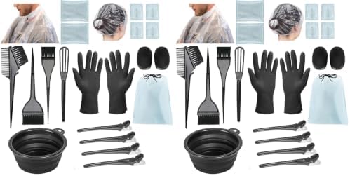 Svjetiq 21Pcs Hair Dye Kit Professional Hair Coloring Products with Hair Dye Brush, 350ml Hair Color Bowl, Hair Clips, Applicator, Earcover for Salon Bleaching & Hair Coloring at Home (Pack of 2) by Svjetiq