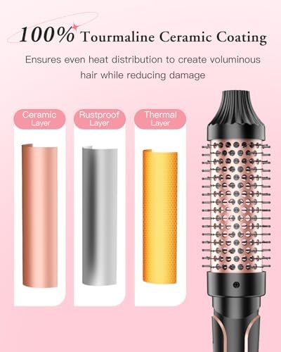 BESTOPE PRO 5 in 1 Curling Iron, Curling Wand Set with Negative Ion Thermal Brush and 4 Interchangeable Ceramic Curling Irons (0.35“-1.5”), Fast Heating Crimper Hair Tool in All Hair Type, Women Gifts - Image 4