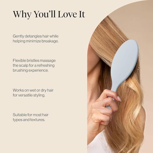 Kitsch Wet Dry Brush Detangler – Hair Brush for Women - Haze Blue - Image 5