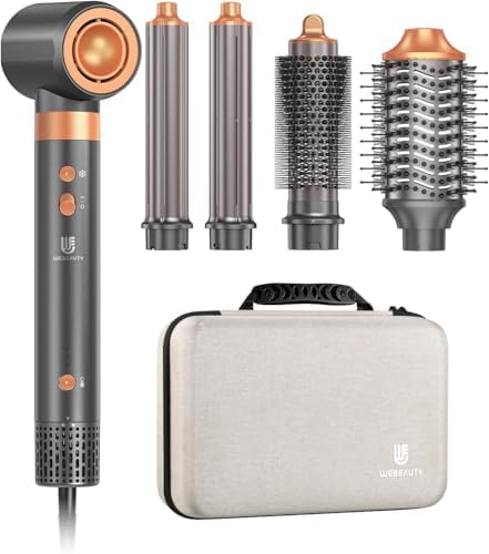 Hot Air Brush Hair Styler, 6 in 1 Hair Dryer Brush Auto Wrap Curlers Frizz-Free Styling Tool for All Hair Types Fast Drying, Curling, Smoothing, Volumizing & Straightening with Negative Ion by TakeHairSalonHome