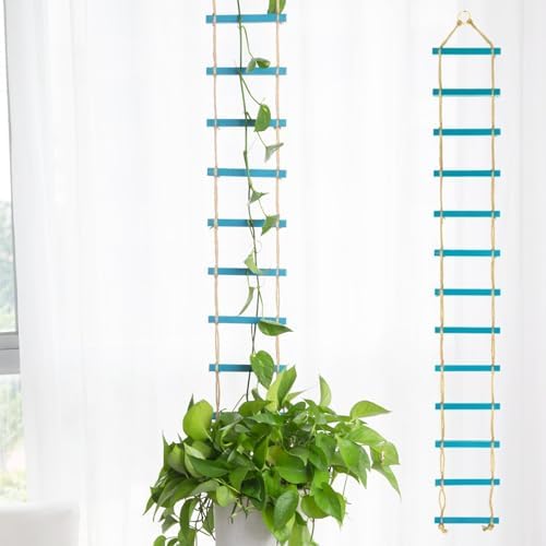 Blue Plant Ladder Indoor Plants Hanging Wooden Trellis for Vine by Goooxim