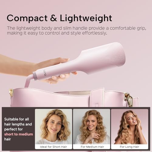 Crimper Waver Tool LENA S17S for Short to Medium Hair, Compact Styler with Titanium Barrel, Fast Heating, Adjustable Temperature, Anti-Scald Design, Auto Shut-Off, Negative Ions, Pink - Image 5