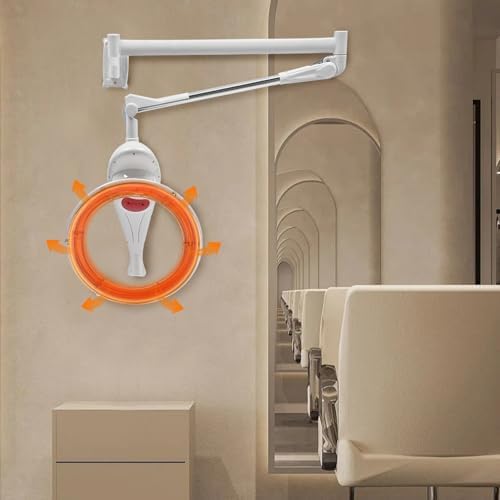 Multifunctional Hair Treatment Machine, 950W Wall Mount Orbiting Rotating Hair Treatment Machine, Home Salon Hair Perming Machine with 360 Degree Rotating Heating Ring and Adjustable Arm (White) - Image 4