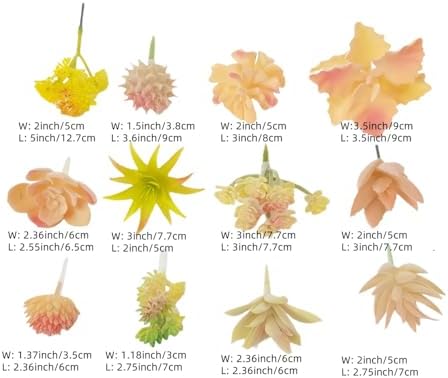 12 Pieces Orange Fake Succulent Plant,Mini Artificial Succulents,Artificial Air Plants That Look Real,Plastic Plant for Garden & Outdoor Home Décor (Orange) - Image 3