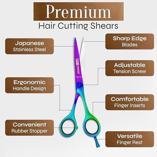 Facón Hair Cutting Scissors - Professional Hair Scissors 6.5 Inch Razor Edge Barber Shears Salon Hair Cutting Shears - Japanese Stainless Steel - Precision Cutting Premium Shears for Men, Women & Kids - Image 6