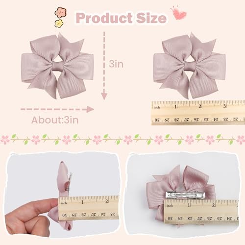 40Pcs 3" Hair Bows for Girls Toddler Pinwheel Bow Alligator Clips for Kids - Image 2