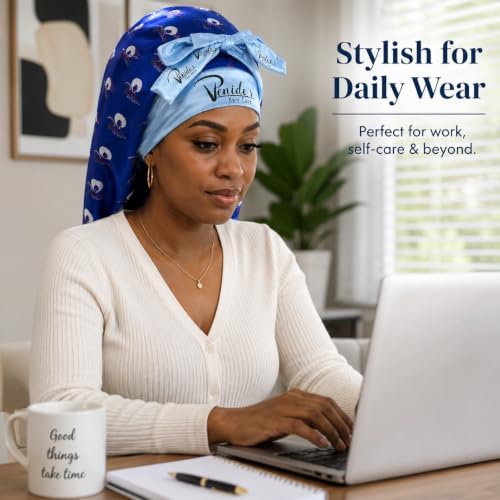 Venide's Reversible Satin Bonnet for Women - Adjustable Tie Strap Sleep Cap for Curly & Natural Hair - Image 5