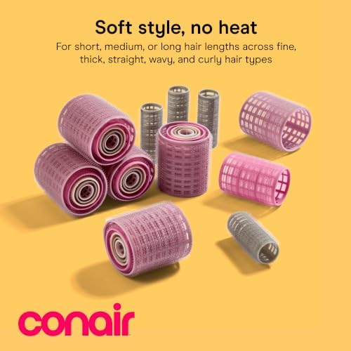 Conair Heatless Curls Hair Roller - 31 Count, Assorted sizes & Colors - Pink, Gray & Purple - Overnight Curl Rollers w/storage case - Image 2