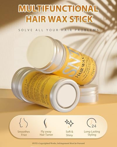 6Pcs Hair Wax Stick Set for Flyaways, Topsy Tail Hair Tools for Women, Teen Girls & Kids, Slick Back Hair Brush, Bun Accessories, Non-greasy Styling Tools Slick Stick, 2.7 Oz - Image 2