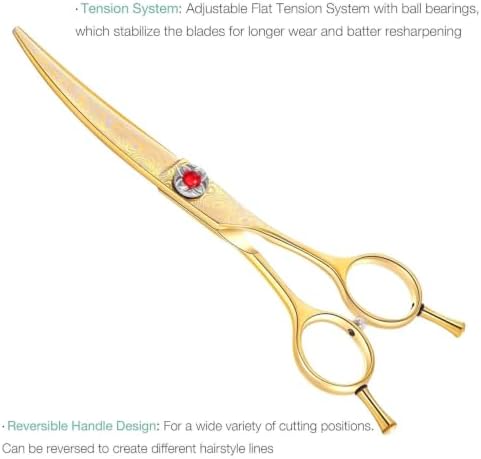 JASON Curved Hair Cutting Scissors - 6" Professional Trimming Shears - Image 4