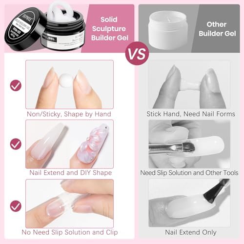 3d Sculpting Gel for Nail Art, Non-Stick Hand Solid Builder Gel - Image 4
