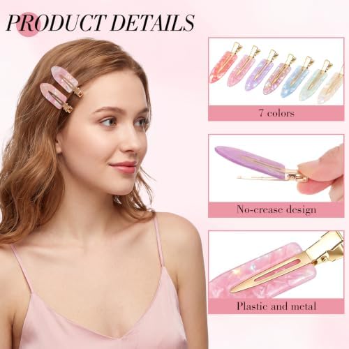 obeoby 14 Pcs No Crease Hair Clips For Women Girls Makeup Styling, 2.36 In - Image 5