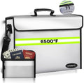 Fire Proof Bag for Documents with Removable Folder Layers/Money Bag 6500°F,Fireproof Waterproof Bag with Lock,Portable Home Travel Fire Box Safe for Documents/Valuables/Cash(14.1x9.5x4.2 inches) by Unknown