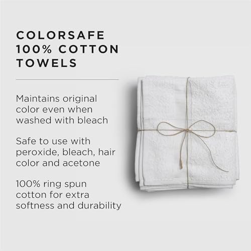 Fromm ColorSafe 100% Cotton Bleach Proof Salon Hair Towels, White, 6-Pack - Image 3