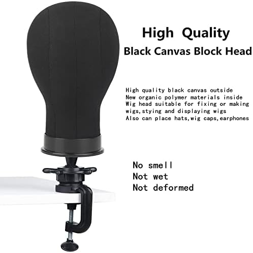 Wig Head 22Inch Canvas Block Head Wig Stand with Mannequin Head for Making Wigs Display Styling - Image 4