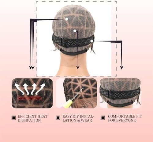 Braided Wig Cap with Baby Hair for Crochet Braids - Glueless Double Full HD Lace Wig Cap for Black Women (99-Triangel Sections) - Image 6