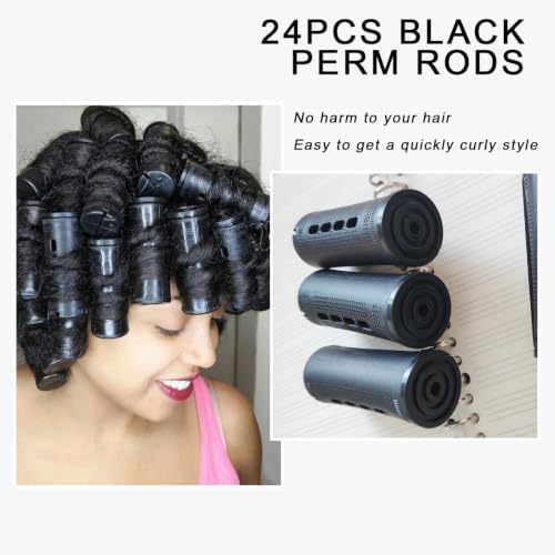 24 Pcs Jumbo Perm Rods,Black Perm Rods,1.18 Inch Large Perm Rod For Hair - Image 4