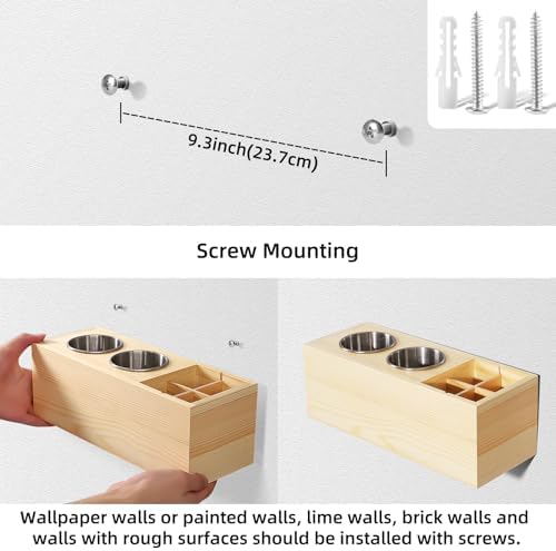 Hair Dryer Holder and Tool Organizer, Wood, Log Color - Image 5