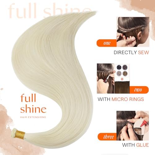 Full Shine Genius Weft Hair Extensions Human Hair Add Volume 22 Inch 80G - Image 3