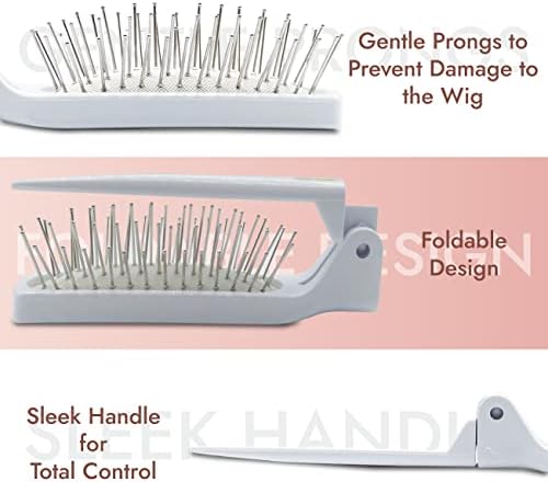 Foldable Wire Cushion Hair Wig Brush Comb Styling Tool for Extensions - Image 4