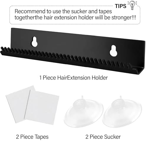 Hair Extension Holder Braiding Hair Rack Hair Extension Hanger Hair Holder Weft Holder w/2 Suction Cups Designed to Securely Hold Extra Wide Wefts While You Wash, Color, Style & Store - Image 3