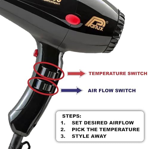 Parlux 3500 Super Compact Black Hair Dryer + M Hair Designs Metal Mesh Diffuser (Bundle) – Lightweight, High-Speed Blow Dryer for Fast Drying & Volumizing Curls - Image 3