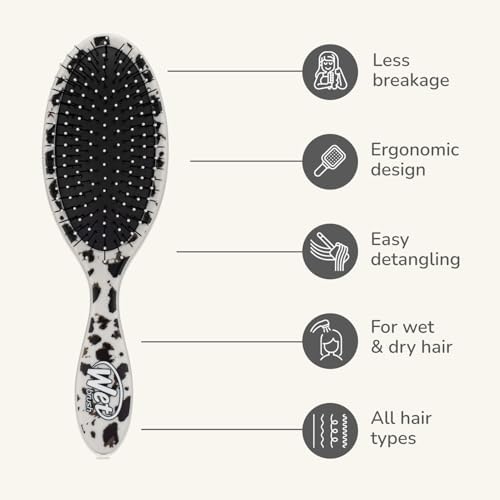Wet Brush Original Detangler Hair Brush - Tan Leopard (Safari) - All Hair Types - Ultra-Soft Bristles Glide Through Tangles with Ease - Pain-Free Comb for Men, Women, Boys & Girls - Image 4