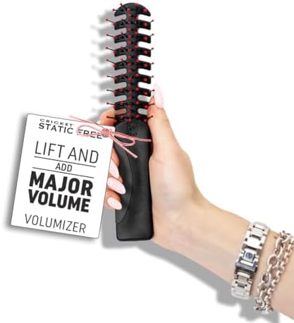 Cricket Static Free Volumizer Hair Brush - Blow Drying, Styling, and Detangling All Hair Types, Long, Short, Thick, Thin, Curly, Straight, and Wavy (Black) by CricketCompany