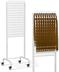 150 Pegs Braiding Hair Rack, Adjustable Hair Separator Stand with Wheels, Hair Extension Holder for Hair Stylists, Braiders, Home, Salon, Beauty School, White by Tigerden