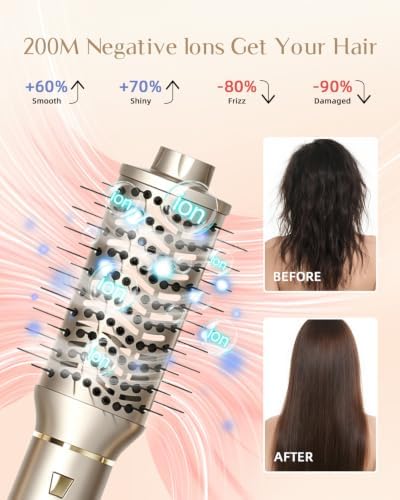 RUCHA 8 in 1 Hair Styler & Hair Dryer Brush Blow Dryer, 110,000 RPM High Speed Nora Hair Styler, Multi Professional Hot Air Styler for Straightening Curling Volumizing Drying, Champagne Gold - Image 3
