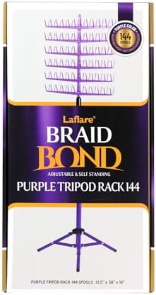 Laflare Standing Braid Hair Organizer – 144 Pegs Hair Extension Holder, Divider & Display Stand for Hair Braiding, Height Adjustable Rack, Easy to Assemble (Purple) by LAFLARE