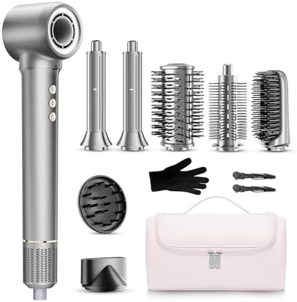 9-in-1 Hair Dryer Brush Kits, Curly Hair Dryer with Diffuser for Women by KKZN