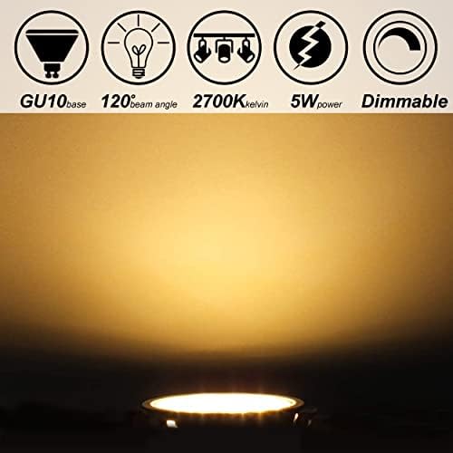 GU10 LED Track Light Bulbs Dimmable 50W Equivalent, 2700K Soft Warm Light - Image 2