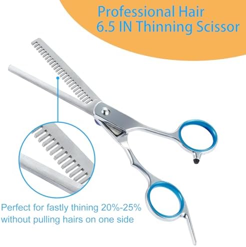 15 pcs Hair Cutting Scissors Professional, Thinning Shears for Hair Cutting, Stainless Steel Barber Scissors, Lengnoyp Haircut Scissors Hair Cutting Kit for Women, Men - Image 5