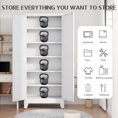 GAIOUS 75.2" Tall Pantry Cabinet,Kitchen Pantry Storage Cabinet with 2 Door - Image 3