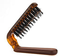 Travel Folding Hair Brush, Mini Boar Bristle Hair Brush for Men Women Kids by Ancable