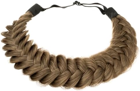 Synthetic Hair Braided Headband Classic Wide Strands Wedding Disorderly Fluffy Braids Wig Band Women Beauty Accessory - Image 4
