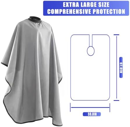 Professional Salon Barber Cape, Waterproof Polyester Hair Cutting Cape, Silicone Neckline, Snap Button Colla, Extra Large - Image 2