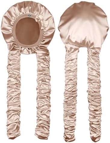 Heatless Curl Satin Bonnet for Sleeping, No Slip Sleep Bonnet with Long Curling Ribbons for Braids & Long Hair by Vettres