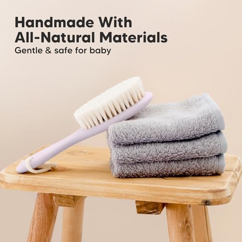 Wooden Baby Hair Brush for Toddler, Infant Cradle Cap (Thistle, Regular) - Image 4