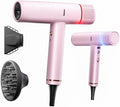 Ionic Hair Dryer with Diffuser and Concentrator, Professional Lightweight Quiet Blow Dryer, Powerful 1600 Watt Motor for Fast Drying and Straight & Wavy Hair, 3 Temps/2 Speeds, 6.56 Ft Cord, Pink by TressesTouch
